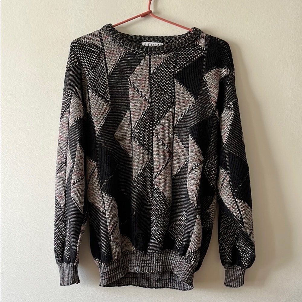 Vintage Sweater with Geometric Pattern